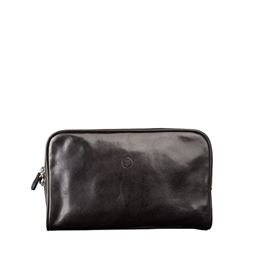 Maxwell-Scott Italienische Leder Kulturtasche Raffaelle in Schwarz von Maxwell Scott