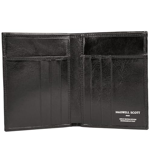 Maxwell Scott - Personalisierte Luxuriöse, schlanke Herren- Leder Brieftasche - Handgefertigt aus italienischen Vollnarbenhäuten - The Salerno Schwarz Maxwell Scott - Personalisierte Luxuriöse, schlanke Herren- Leder Brieftasche - Handgefertigt aus italienischen Vollnarbenhäuten - The Salerno Schwarz von Maxwell Scott