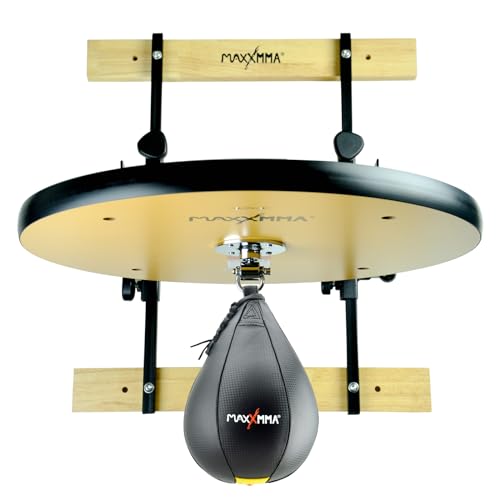 MaxxMMA Speed Bag Platform Kit für Intensives Boxtraining, zur Wandmontage, Höhenverstellbar, Stabile 24" Holzplattform, Ideal für das Heim-Fitnessstudio, Inklusive Speedball MaxxMMA Speed Bag Platform Kit für Intensives Boxtraining, zur Wandmontage, Höhenverstellbar, Stabile 24" Holzplattform, Ideal für das Heim-Fitnessstudio, Inklusive Speedball von MaxxMMA