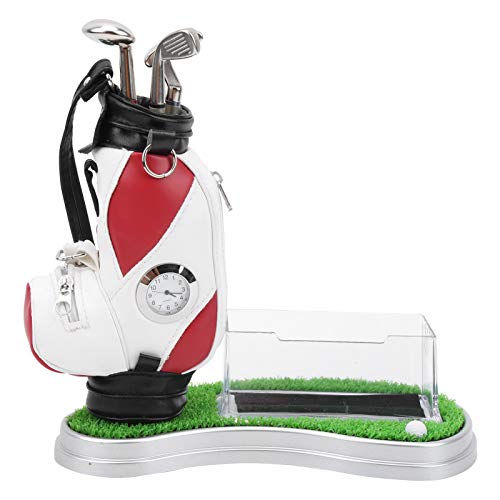 Mayueri Golftaschen-Stifthalter mit Uhr, Kartenetui-Set für Schreibtischdekoration, Golf-Geschenk für Golf-Fans von Mayueri