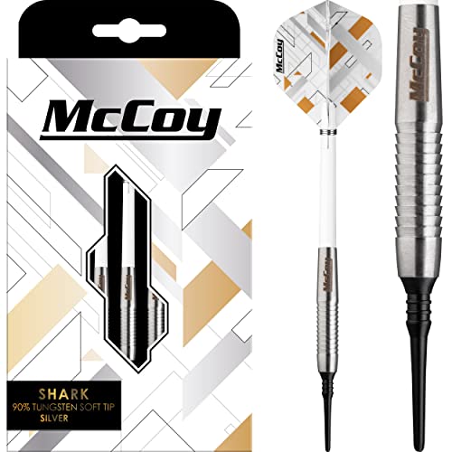 McCoy Darts D6095 Shark | Premium 90% Wolfram Soft Tip Darts Set | Silber 22g McCoy Darts D6095 Shark | Premium 90% Wolfram Soft Tip Darts Set | Silber 22g von McCoy