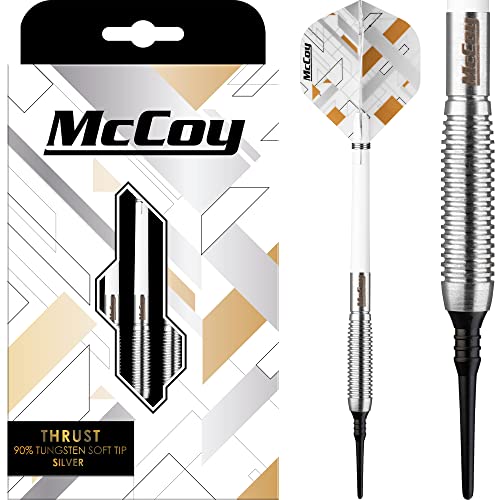 McCoy Darts D6102 Thrust | Premium 90% Wolfram Soft Tip Darts Set | Silber 20g McCoy Darts D6102 Thrust | Premium 90% Wolfram Soft Tip Darts Set | Silber 20g von McCoy