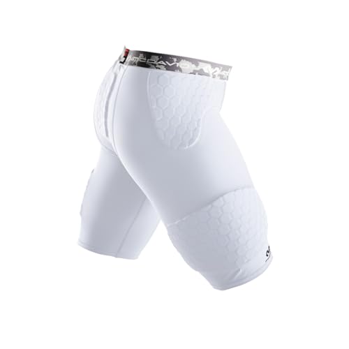 McDavid Herren Enganliegende Baskettballshorts, Hex-Polsterung, Weiß, Gr.: M von McDavid