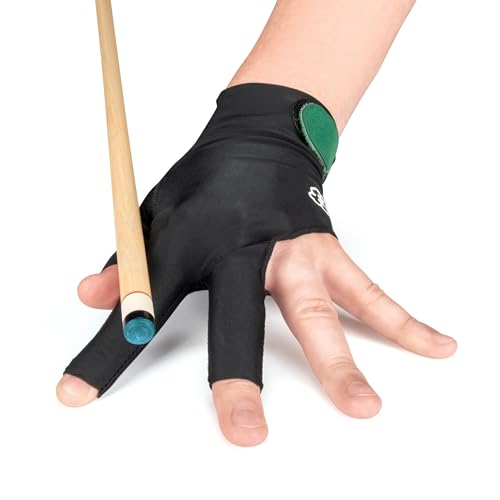 McDermott Billard-Queue-Handschuh für linke Hand (Rechtshänder), Schwarz, Größe XL von McDermott