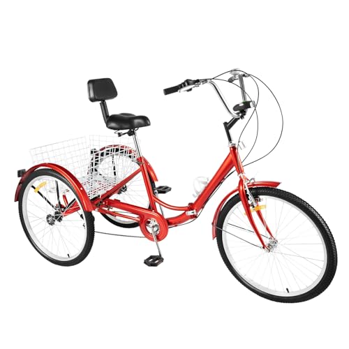 MccoMMon 24-Zoll-Dreirad für Erwachsene, 7-Gang-Faltdreirad, mit Einkaufskorb, höhenverstellbar, Lastenrad Outdoor-Citybike, Kunststoff, Senioren, Dameneinsatz MccoMMon 24-Zoll-Dreirad für Erwachsene, 7-Gang-Faltdreirad, mit Einkaufskorb, höhenverstellbar, Lastenrad Outdoor-Citybike, Kunststoff, Senioren, Dameneinsatz von MccoMMon