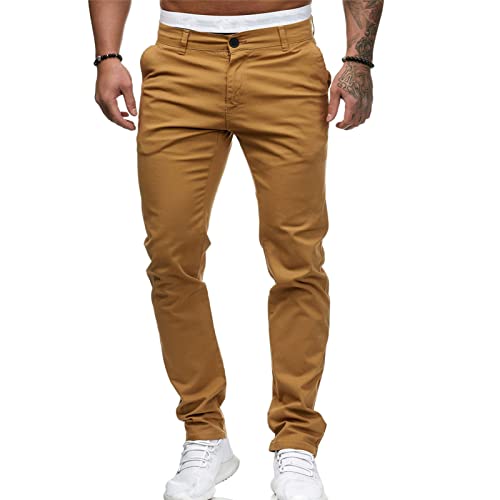 Hose Herren Jogginghose Männer Freizeithose Baumwolle Atmungsaktiv Sporthose Yogahose Klassische Trainingshose Mit Taschen,F,M von Mdrcg