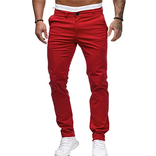 Hose Herren Jogginghose Männer Freizeithose Baumwolle Atmungsaktiv Sporthose Yogahose Klassische Trainingshose Mit Taschen,G,M von Mdrcg