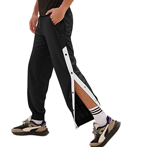 Mdrcg Herren Hosen Mit Seitlicher Knopfleiste Streifen Herren Jogginghose Sporthose Herren Knopfleiste Trainingshose Lang Freizeithosen Yogahose Streifen Sweathose,B,3XL von Mdrcg