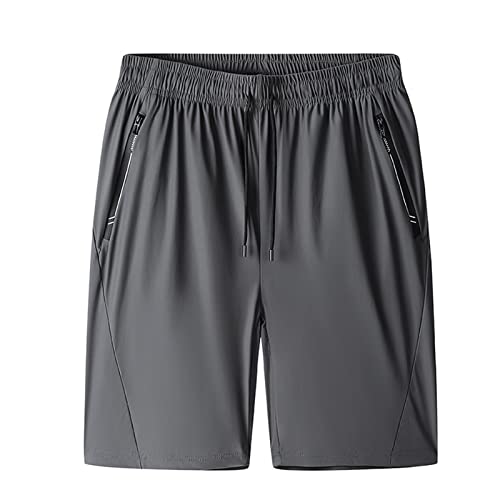 Mdrcg Herren Sport Shorts Kurze Hose, Elastischer Bund, Reißverschluss-Taschen,Grau,7XL Mdrcg Herren Sport Shorts Kurze Hose, Elastischer Bund, Reißverschluss-Taschen,Grau,7XL von Mdrcg