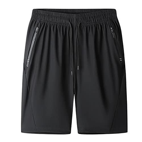 Mdrcg Herren Sport Shorts Kurze Hose, Elastischer Bund, Reißverschluss-Taschen,Schwarz,7XL Mdrcg Herren Sport Shorts Kurze Hose, Elastischer Bund, Reißverschluss-Taschen,Schwarz,7XL von Mdrcg