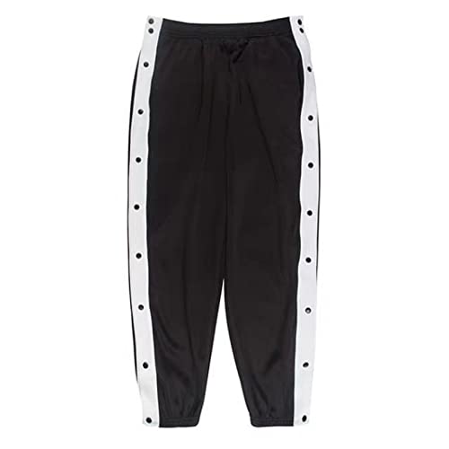 Mdrcg Herren Trainingshose Leicht Sommer Freizeithose Sport Fitness Basic Reha Hose Mit Durchgehende Seite Offen Freizeit Hose Jogginghose,Schwarz,L von Mdrcg