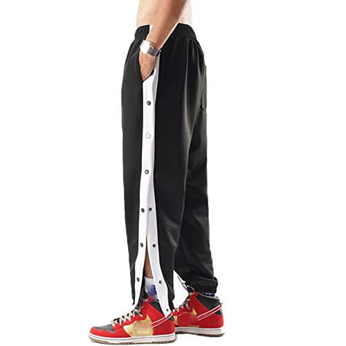 Mdrcg Herren Trainingshose Mit Seitlicher Knopfleiste Zum Öffnen Button Up Sporthose Freizeithose Schnalle Strassenmode,Schwarz,M Mdrcg Herren Trainingshose Mit Seitlicher Knopfleiste Zum Öffnen Button Up Sporthose Freizeithose Schnalle Strassenmode,Schwarz,M von Mdrcg