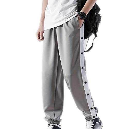 Mdrcg Herren Trainingshose Mit Seitlicher Knopfleiste Zum Öffnen Button Up Sporthose Persönlichkeit Seitenschnalle Split Basketball Trainingshose,Grau,4XL Mdrcg Herren Trainingshose Mit Seitlicher Knopfleiste Zum Öffnen Button Up Sporthose Persönlichkeit Seitenschnalle Split Basketball Trainingshose,Grau,4XL von Mdrcg