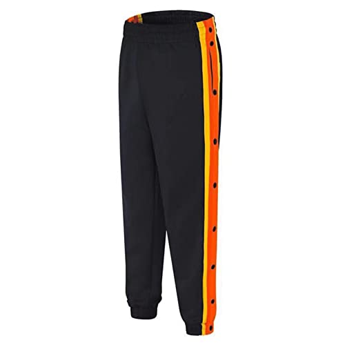 Mdrcg Jogginghose Herren Breite Trainingshose Sweatshose Streifen Hosen Sweatshose Streifen Sweatpants Elastischer Bund Freizeithose,Schwarz,M von Mdrcg