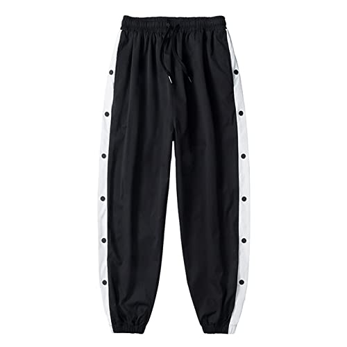 Mdrcg Jogginghose Herren Trainingshose mit seitlicher Knopfleiste Persönlichkeit Seitenschnalle Split Basketball Trainingshose,Schwarz,6XL Mdrcg Jogginghose Herren Trainingshose mit seitlicher Knopfleiste Persönlichkeit Seitenschnalle Split Basketball Trainingshose,Schwarz,6XL von Mdrcg