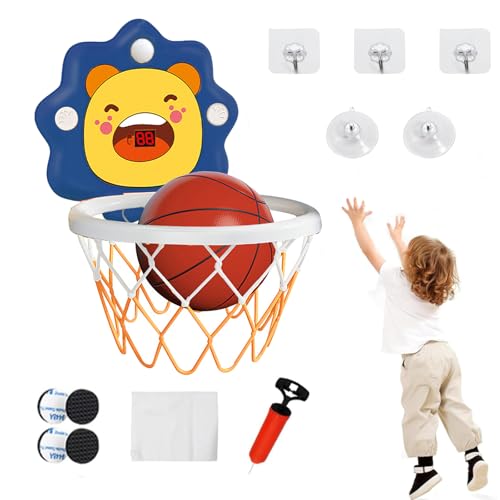 Mini Basketballkorb fürs Zimmer,Tragbarer Löwe Basketball Reifen,Basketballkorb mit Automatischer Wertung mit Aufblasbaren Bällen und Saugnapf,Basketballkörbe tür Set Sport Spielzeug Geschenk(Blau) Mini Basketballkorb fürs Zimmer,Tragbarer Löwe Basketball Reifen,Basketballkorb mit Automatischer Wertung mit Aufblasbaren Bällen und Saugnapf,Basketballkörbe tür Set Sport Spielzeug Geschenk(Blau) von MeYuxg