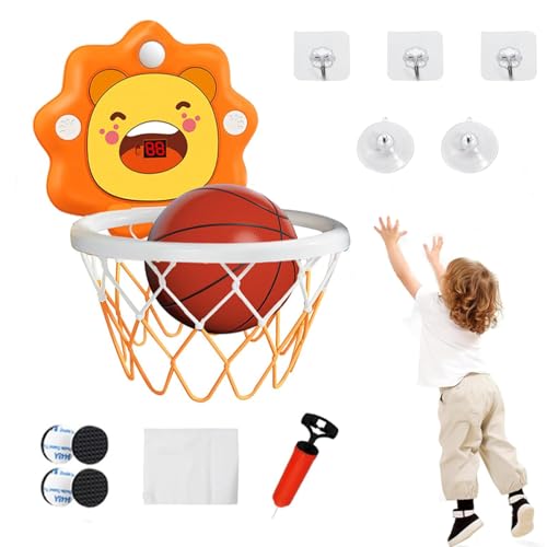 Mini Basketballkorb fürs Zimmer,Tragbarer Löwe Basketball Reifen,Basketballkorb mit Automatischer Wertung mit Aufblasbaren Bällen und Saugnapf,Basketballkörbe tür Set Sport Spielzeug Geschenk (Gelb) Mini Basketballkorb fürs Zimmer,Tragbarer Löwe Basketball Reifen,Basketballkorb mit Automatischer Wertung mit Aufblasbaren Bällen und Saugnapf,Basketballkörbe tür Set Sport Spielzeug Geschenk (Gelb) von MeYuxg