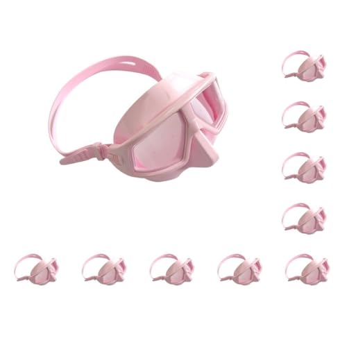 10 Set Professionelle Freitauchmasken Halbgesichtsabdeckung Harz Linse Tauchen Brille Schnorchelbrille Schwimmausrüstung Erwachsene Rosa von Mealoodiousmusea