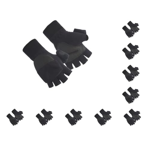 Mealoodiousmusea 10 Set 1 Paar Herren Unisex Winter Warm Halten Handschuhe Tragbar Winddicht Fingerlose Skihandschuhe Sportausrüstung für Outdoor XL von Mealoodiousmusea