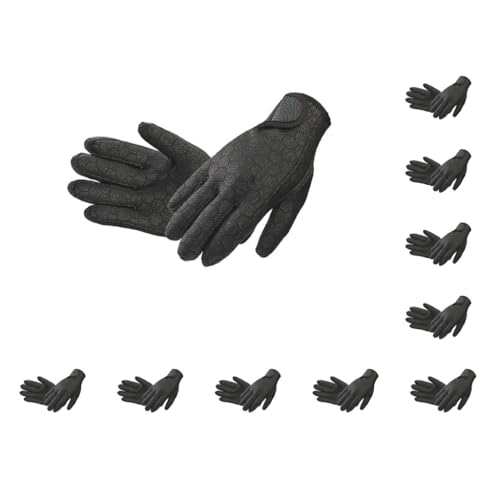 Mealoodiousmusea 10 Set 1 Paar Sporthandschuhe, elastisch, Tauchhandschuhe, tragbar, warme Handschuhe, professionelle Anfänger, Schwimmer Wärmer Handschutz, schwarz, Größe L von Mealoodiousmusea