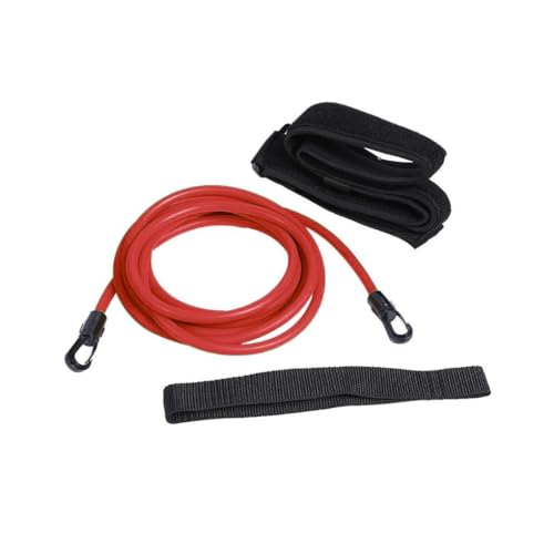 Schwimmtrainings-Widerstandsgürtel, verstellbar, elastisch, mit Netztasche, tragbar, wiederverwendbar, für Schwimmbad, Rot von Mealoodiousmusea