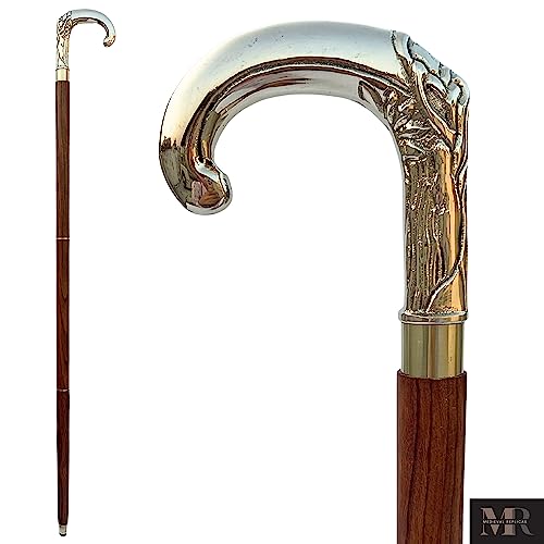 SouvNear dekorative Gehstöcke in Premiumqualität - Palisander mit Messinggriff, antike Optik, viktorianischer Stil, Gehstock für Damen und Herren, eleganter Gehstock aus Indien, 95 cm, holz, Walking Cane........, Elephant Handle von Medieval Replicas