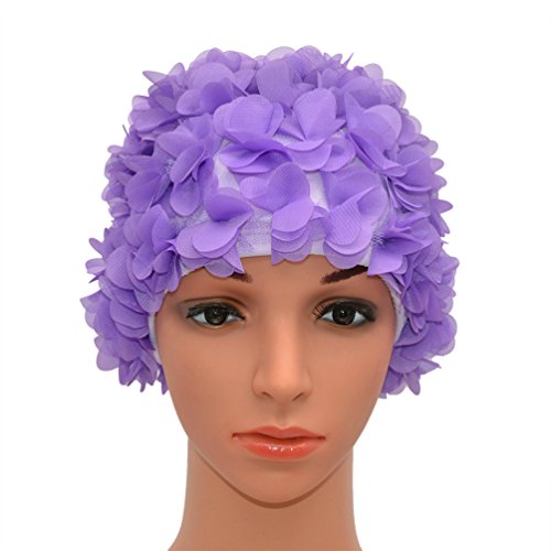 Medifier Badekappe mit Spitze, Vintage-Stil, Blumenmuster, Retro-Stil (violett) Medifier Badekappe mit Spitze, Vintage-Stil, Blumenmuster, Retro-Stil (violett) von Medifier