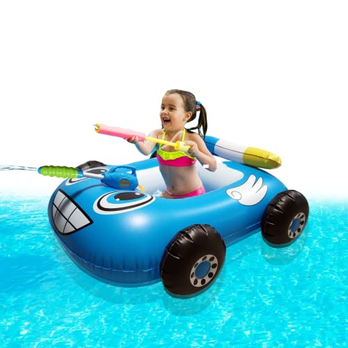 Kinderpool Schwimmer mit Wasserpistole aufblasbar Schwimmschwimmschwimmer Sommer -Schwimmbad Spielzeug für Jungen Mädchen Blau Schwimmschwimmer für Babys von Mednkoku