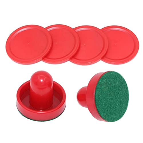 Mednkoku Air Hockey Pucks Air Hockey Ersatzset Ice Hockey Pushers Pucks Paddles Tischfamilie rote Plastikdichtung von Mednkoku