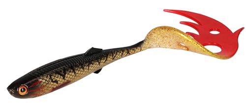 Gummifisch Gummi Köder Mikado Sicario Pike Tail (14cm/Spotted Bullhead) von Meduza