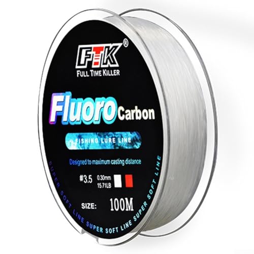 Außergewöhnliche Handhabung mit dieser 100 m Fluorkohlenstoff-Angelschnur, perfekt für engagierte Angler, 1,0–0,165 mm – 2,4 kg, Weiß von MeevrgR