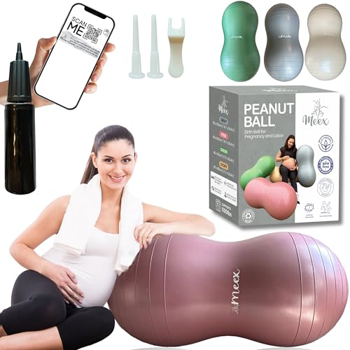 MEEX Peanut Ball Labor – Langlebiger und dicker Geburtsball für die Schwangerschaft – Erdnussball Schwangerschaft für die Arbeit – Anti-Burst-Geburtsball – Arbeitsball – Erdnuss-Übungsball – von Meex
