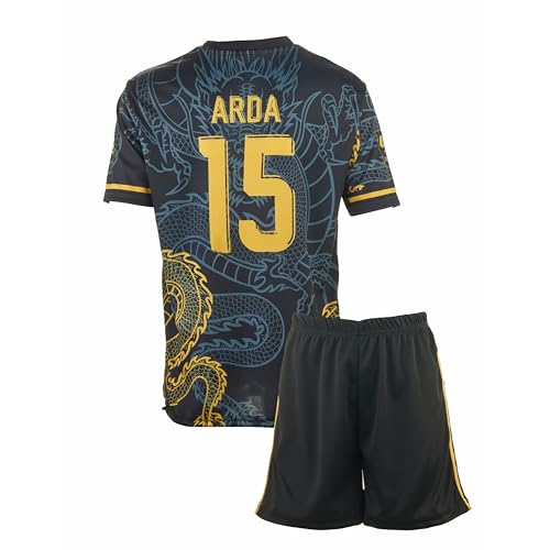 Mefstone Madrid Arda Guler Dunkelblau Drachen Fußball Kinder Trikot,Spezieller Entwurf, Fussball, Limitierte Auflage, Beschränkte Auflage, Kommen Sie mit Shorts (Dunkelblau,140,ard2) von Mefstone