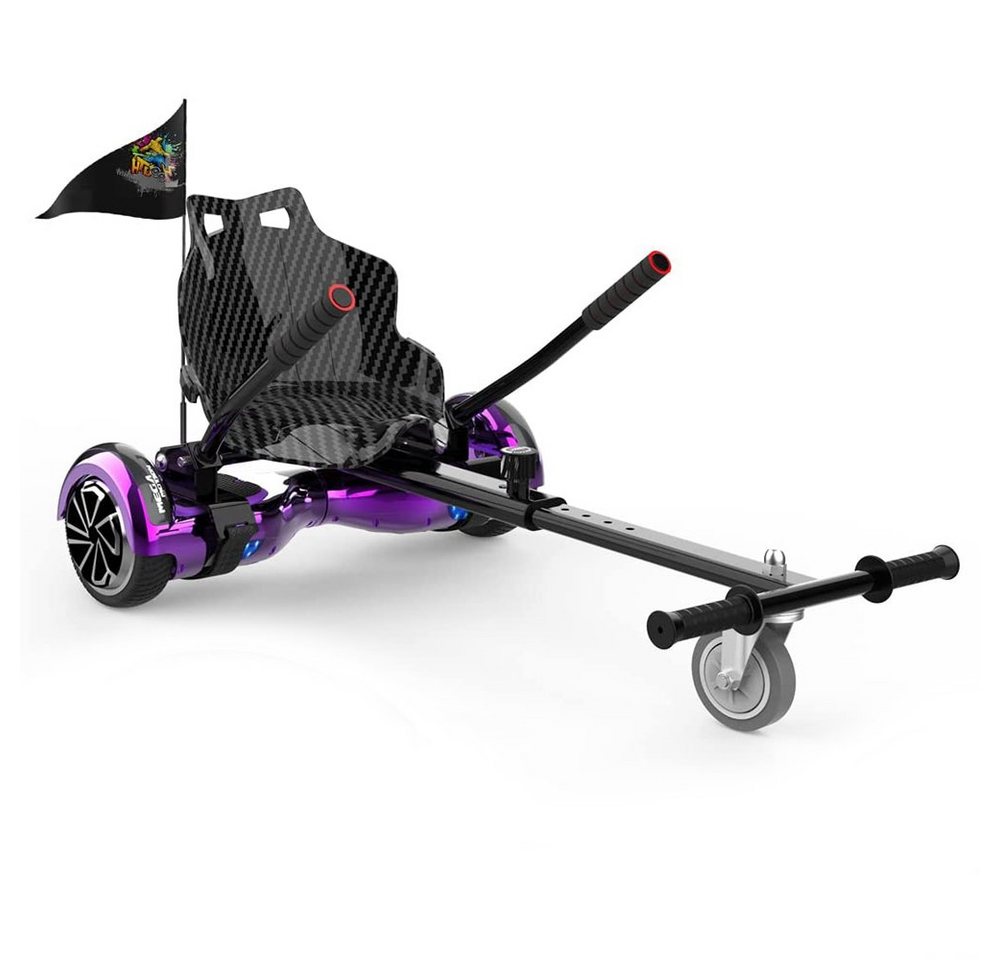 Mega Motion Balance Scooter Kart E1, Hoverboard mit Kart 15KM Bluetooth LED von Mega Motion