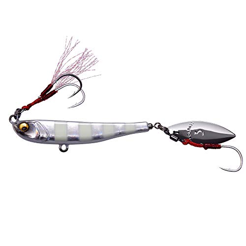 Megabass Metal Jig Makipa 1.4oz (40g) Glow Zebra von Megabass