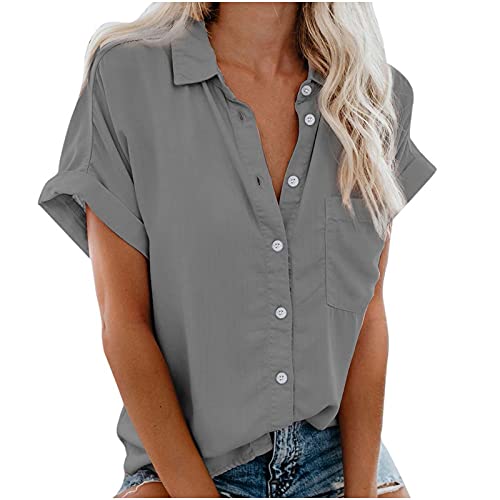 MeiLyviba Damen Bluse Kurzarm Damenblusen Hemdbluse Oberteile Tshirt T Shirt Tops Bunte Blumenmuster Druck V-Ausschnitte Elegant Tunika Lose Knöpfe mit Kragen Kurz Ärmel Sommershirts Mode Lose MeiLyviba Damen Bluse Kurzarm Damenblusen Hemdbluse Oberteile Tshirt T Shirt Tops Bunte Blumenmuster Druck V-Ausschnitte Elegant Tunika Lose Knöpfe mit Kragen Kurz Ärmel Sommershirts Mode Lose von MeiLyviba