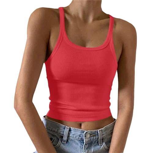MeiLyviba Damen Tank Top Ärmellose Sommer T Shirt Baumwolle Tops Rundhals Oberteile Basic MeiLyviba Damen Tank Top Ärmellose Sommer T Shirt Baumwolle Tops Rundhals Oberteile Basic von MeiLyviba