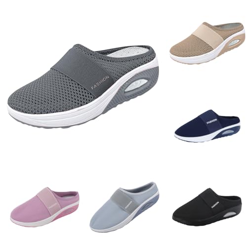 MeiLyviba Orthopädische Schuhe Damen Air Cushion Slip On Walking Orthopedic Diabetic Walking Shoes Freizeit Mesh Atmungsaktiv Sandals Hausschuhe mit Fussbett Frauen Sneaker Turnschuhe Sportschuhe von MeiLyviba