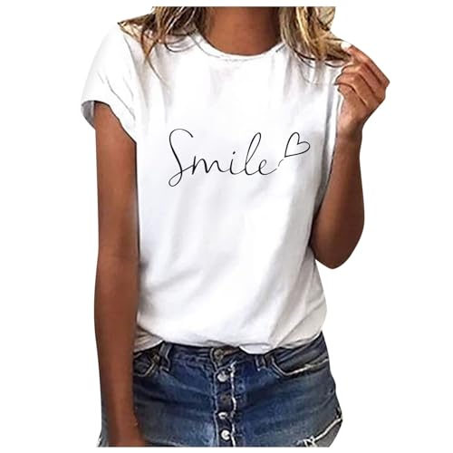 MeiLyviba T-Shirt Damen Sommer Kurzarm Mode Hemd Bluse O-Ausschnitt Motiv Sommershirt Oberteil Tops Pullover Casual Rundhals Damenbluse Kurzen Ärmel MeiLyviba T-Shirt Damen Sommer Kurzarm Mode Hemd Bluse O-Ausschnitt Motiv Sommershirt Oberteil Tops Pullover Casual Rundhals Damenbluse Kurzen Ärmel von MeiLyviba
