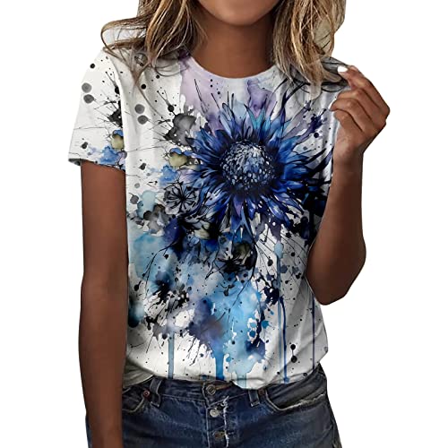 MeiLyviba T-Shirt Damen Sommer Kurzarm Mode Hemd Bluse O-Ausschnitt Motiv Sommershirt Oberteil Tops Pullover Casual Rundhals Damenbluse Kurzen Ärmel MeiLyviba T-Shirt Damen Sommer Kurzarm Mode Hemd Bluse O-Ausschnitt Motiv Sommershirt Oberteil Tops Pullover Casual Rundhals Damenbluse Kurzen Ärmel von MeiLyviba