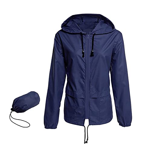 MeiLyviba Windbreaker Damen Leicht Regenjacke Wasserdicht Atmungsaktiv Faltbar Mit Kapuze Softshelljacke Fahrradjacke Dünne Sommerjacke Übergangsjacke Regenjacken & Mäntel Für Damen Ultraleichte von MeiLyviba