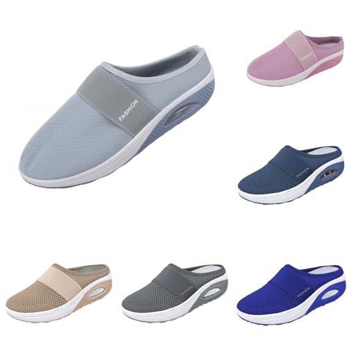 MeiLyviba Orthopädische Schuhe Damen Air Cushion Slip On Walking Orthopedic Diabetic Walking Shoes Freizeit Mesh Atmungsaktiv Sandals Hausschuhe mit Fussbett Frauen Sneaker Turnschuhe Sportschuhe von MeiLyviba