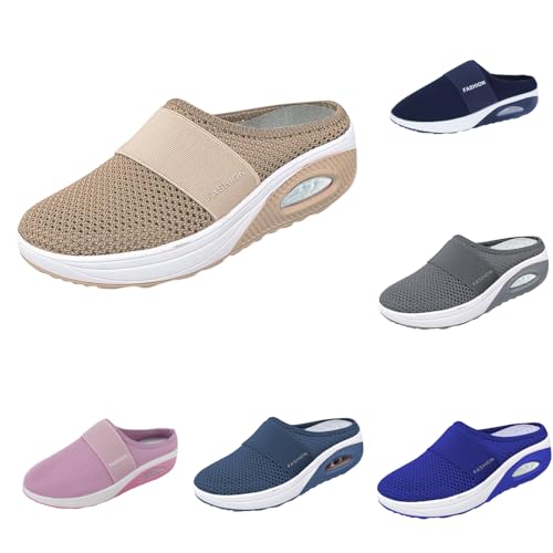 Orthopädische Schuhe Damen Air Cushion Slip On Walking Orthopedic Diabetic Walking Shoes Freizeit Mesh Atmungsaktiv Sandals Hausschuhe mit Fussbett Frauen Sneaker Turnschuhe Sportschuhe von MeiLyviba