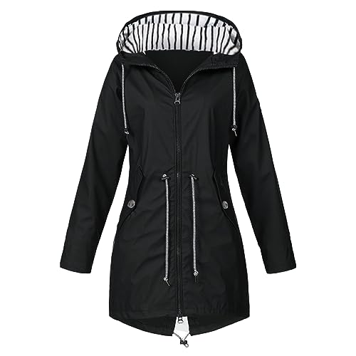 Regenjacke Damen Regenmante Windjacke Atmungsaktiv Wasserdicht Jacke Winddicht Outdoorjacke Übergangsjacke Dünn Frauen Mantel Sommer Mit Kapuze Lang Reg Windbreake Leicht ReißVerschluss mit Kapuze Regenjacke Damen Regenmante Windjacke Atmungsaktiv Wasserdicht Jacke Winddicht Outdoorjacke Übergangsjacke Dünn Frauen Mantel Sommer Mit Kapuze Lang Reg Windbreake Leicht ReißVerschluss mit Kapuze von MeiLyviba