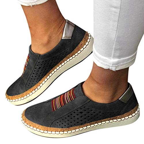 Sneaker Damen Schwarz Elegant Mesh Rutschfeste Slip On Schuhe Fußballschuhe Laufschuhe Leichtgewichts Atmungsaktiv Frauen Joggingschuhe Plateau Casual Große Größe Für Sporthalle Outdoor Jogging von MeiLyviba