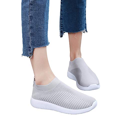 Sneaker Damen Schwarz Elegant Mesh Spitze Slip On Schuhe Fußballschuhe Laufschuhe Leichtgewichts Atmungsaktiv Frauen Joggingschuhe Sneakers Plateau Casual Große Größe Für Sporthalle Outdoor Jogging von MeiLyviba