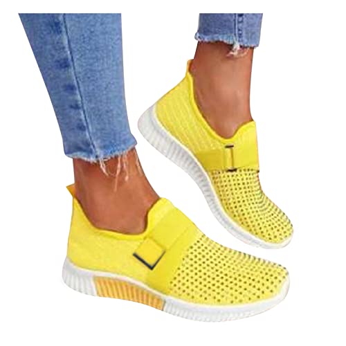 Sneaker Damen Weiss Bequem Breite Schuhe Turnschuhe Sportschuhe Leichtgewichts Atmungsaktiv Frauen Shoes Walkingschuhe Höhe Erhöhen Mesh Socks Plateau Für Walking Sport Trekking von MeiLyviba