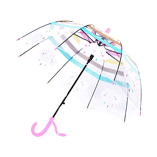 Meichoon Kinder gewölbter Regenschirm Langer Griff Push-Pull Offene Regenbogenstreifen Niedliche Wolken Easy Grip Griff Faserrahmen geeignet für Jungen und Mädchen im Alter von 3-10 Meichoon Kinder gewölbter Regenschirm Langer Griff Push-Pull Offene Regenbogenstreifen Niedliche Wolken Easy Grip Griff Faserrahmen geeignet für Jungen und Mädchen im Alter von 3-10 von Meichoon