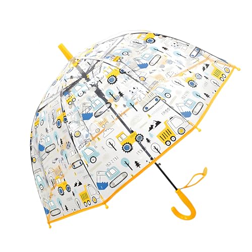 Meichoon Kinderregenschirm Bulldozer-Muster Transparent 70cm/27.5" Kuppel Klarsicht Automatisch öffnend Wind- und Regenschutz Gelb Meichoon Kinderregenschirm Bulldozer-Muster Transparent 70cm/27.5" Kuppel Klarsicht Automatisch öffnend Wind- und Regenschutz Gelb von Meichoon