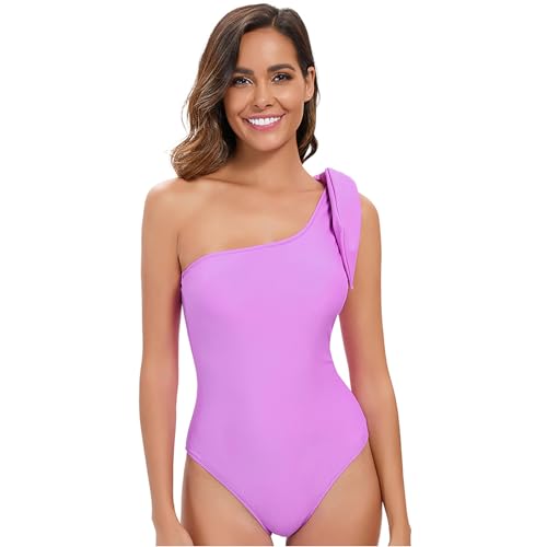 Meiliyizu Damen-Badeanzug, Bauchkontrolle, Monokini, einschulterig, Badeanzug von Meiliyizu